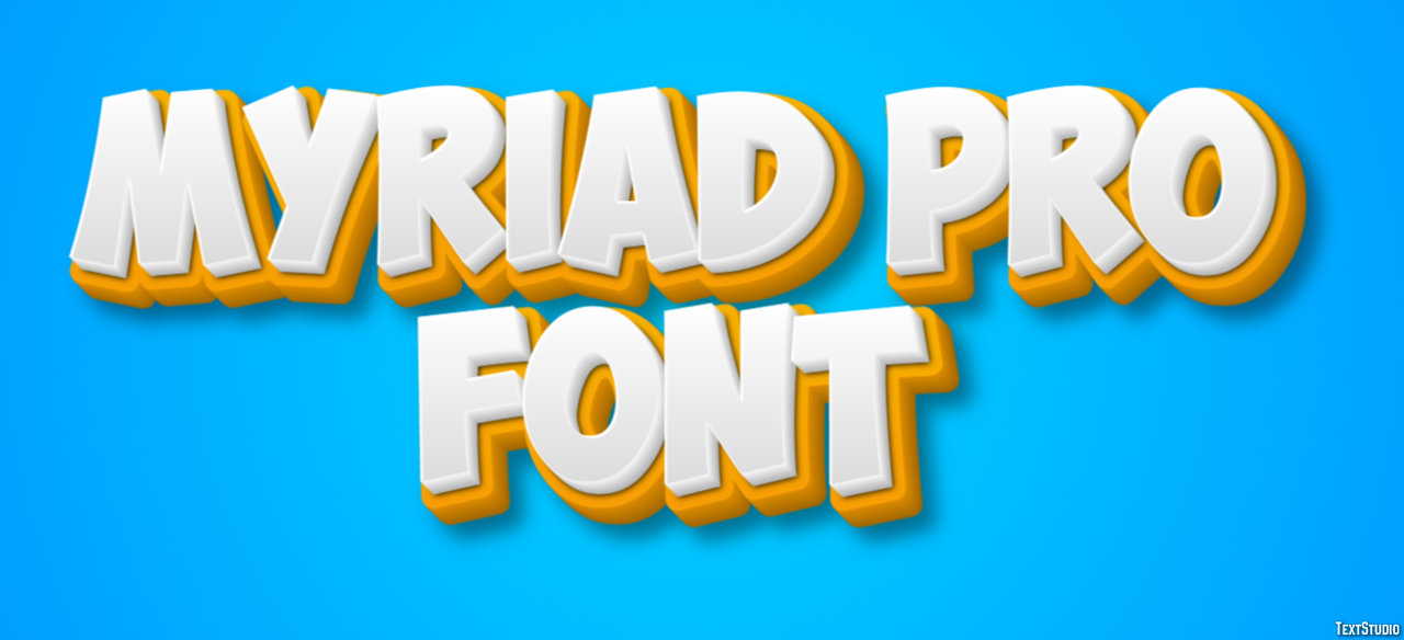 Myriad Pro Font Text Effect