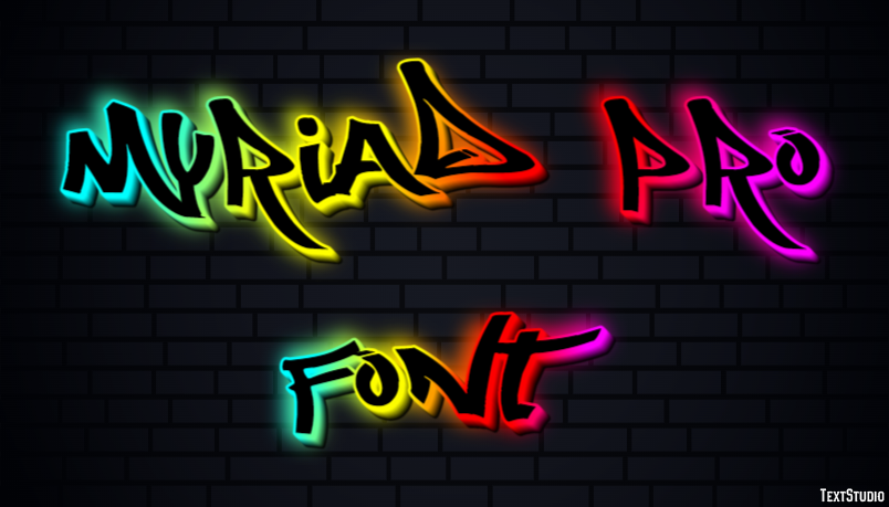 Myriad Pro Font Text Effect