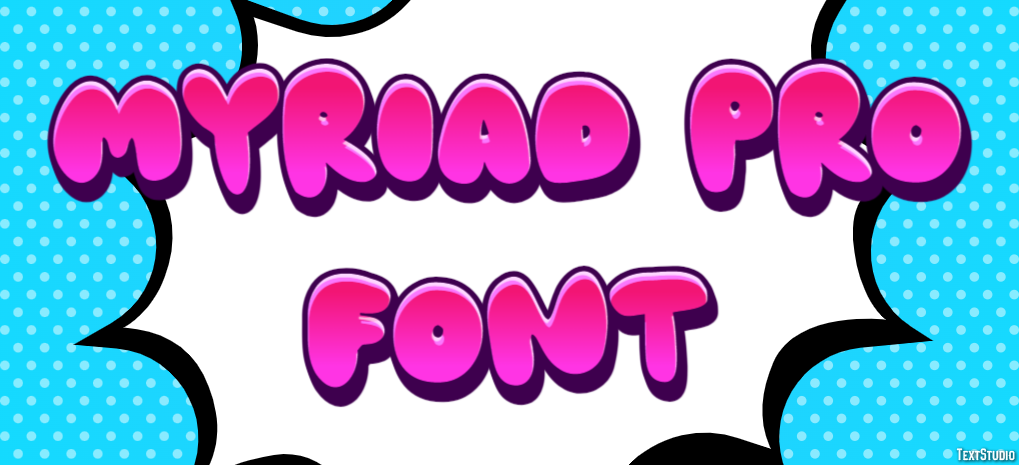 Myriad Pro Font Text Effect