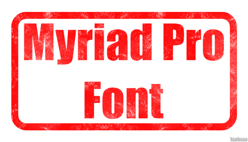 Myriad Pro Font Text Effect