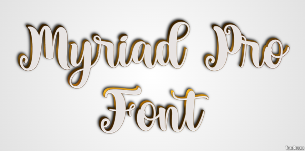 Myriad Pro Font Text Effect