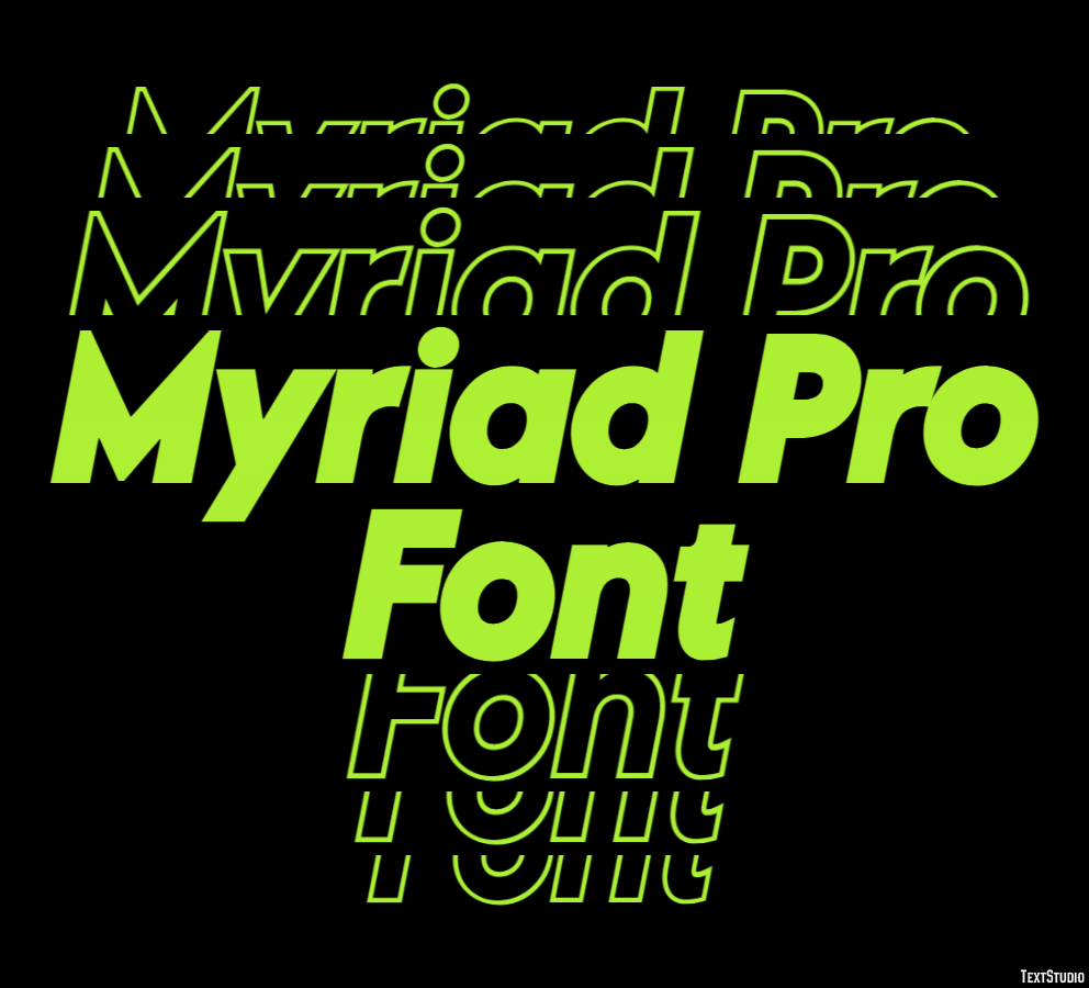 Myriad Pro Font Text Effect