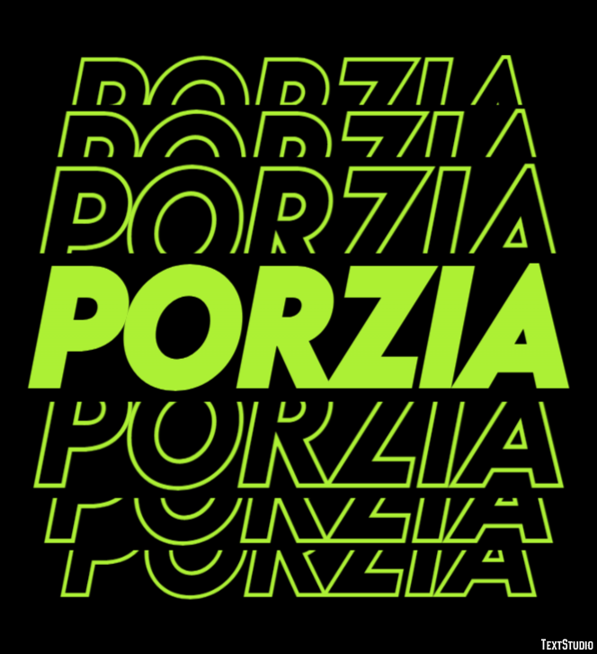 Porzia Effetto testo