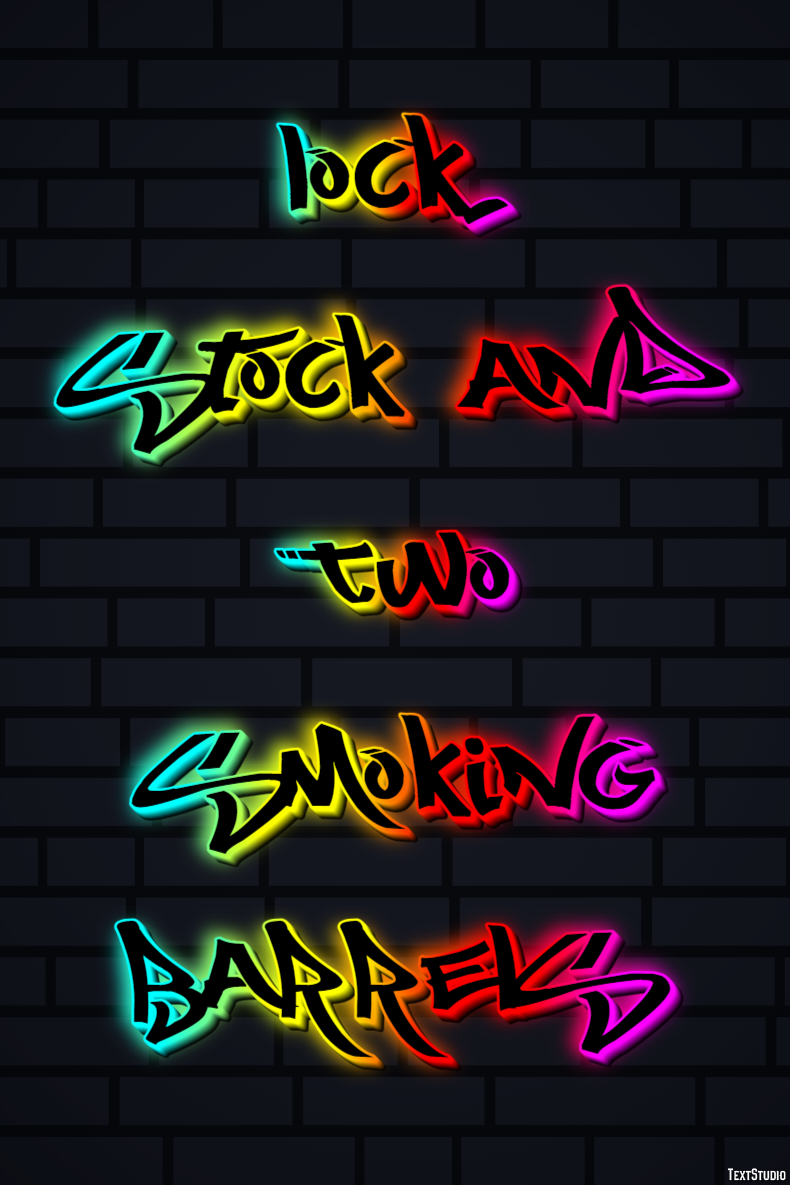 Lock, Stock and Two Smoking Barrels Text Effect