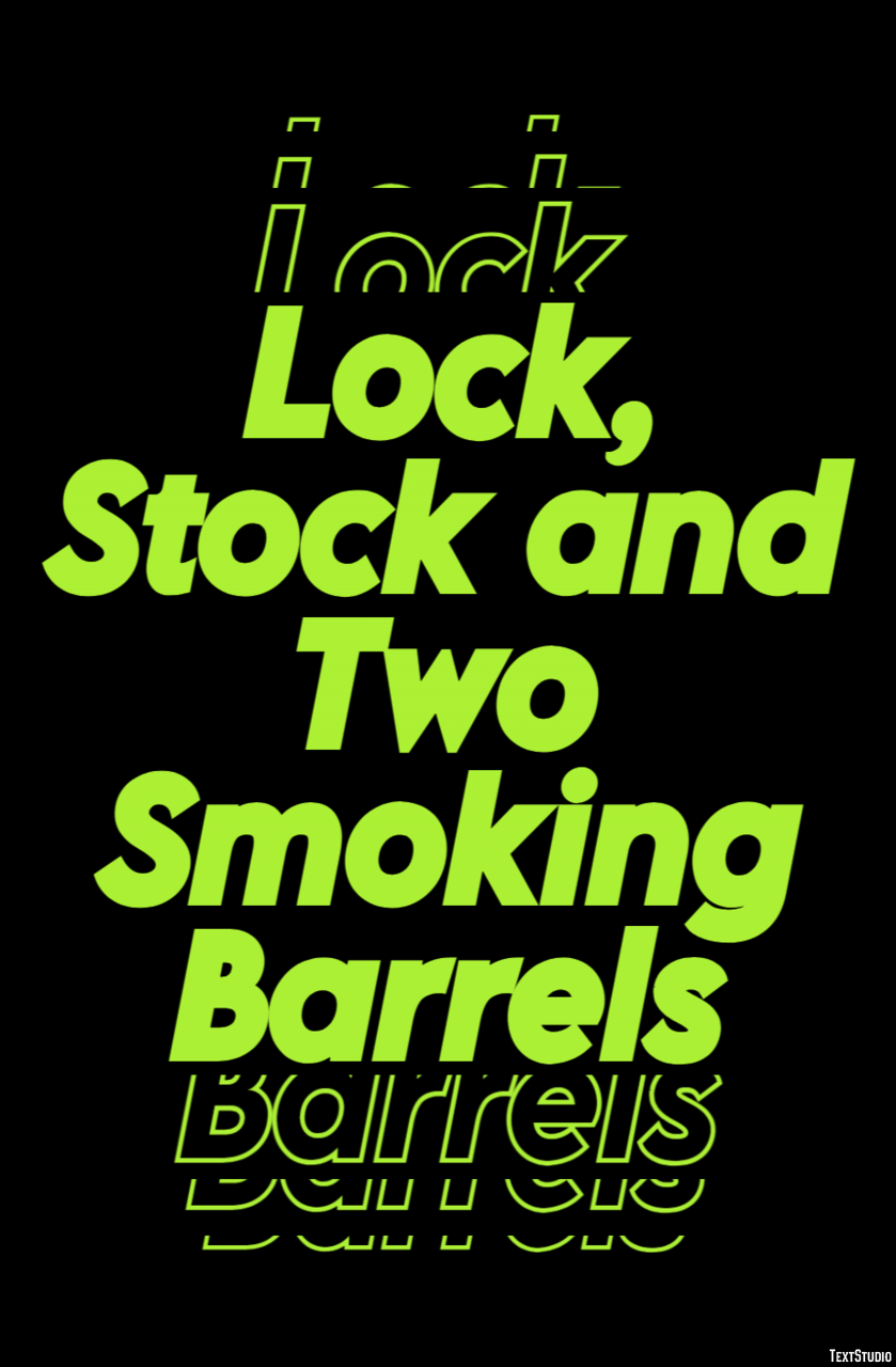 Lock, Stock and Two Smoking Barrels Text Effect