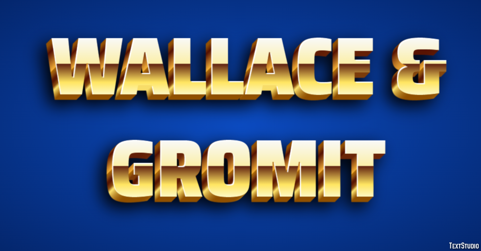 Wallace & Gromit Efecto de Texto