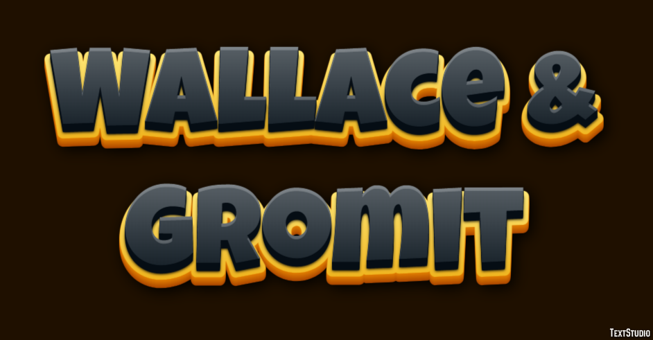 Wallace & Gromit Efecto de Texto