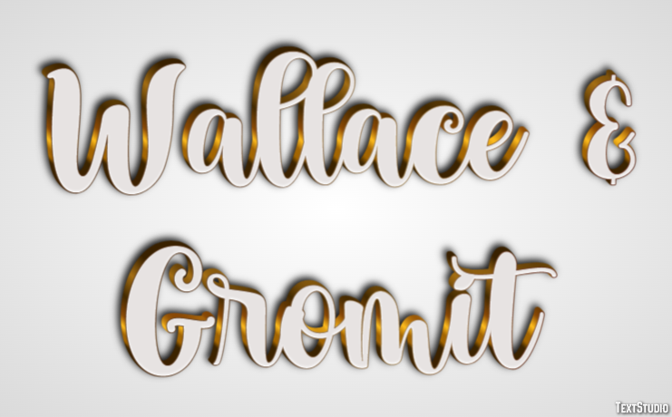 Wallace & Gromit Efeito de texto