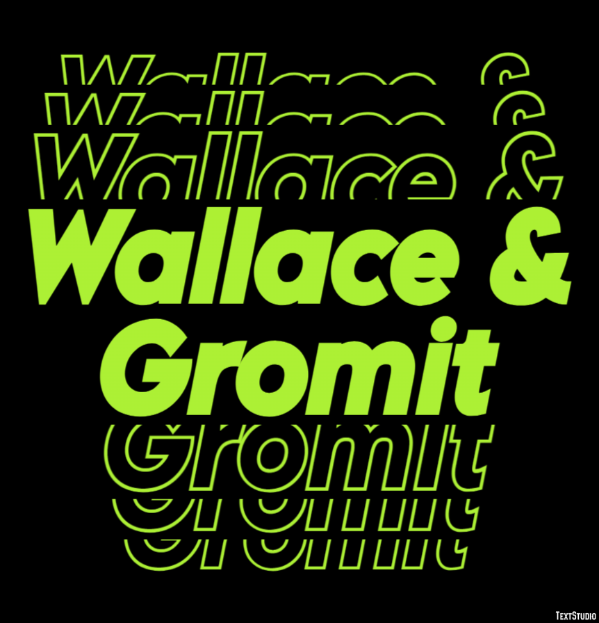 Wallace & Gromit Efeito de texto