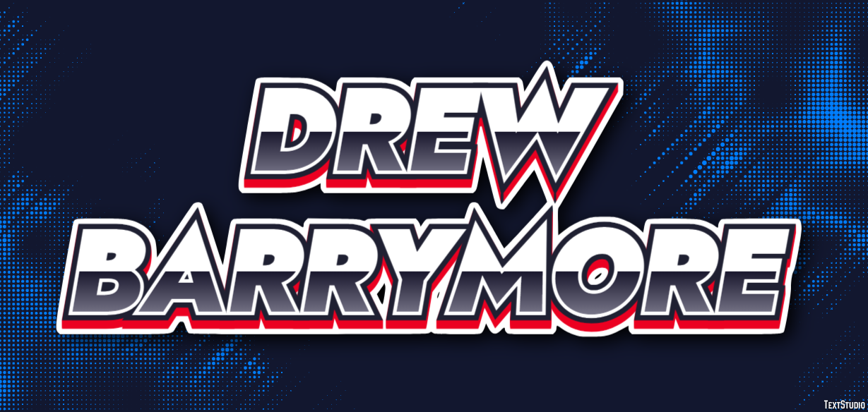 Drew Barrymore Efeito do texto