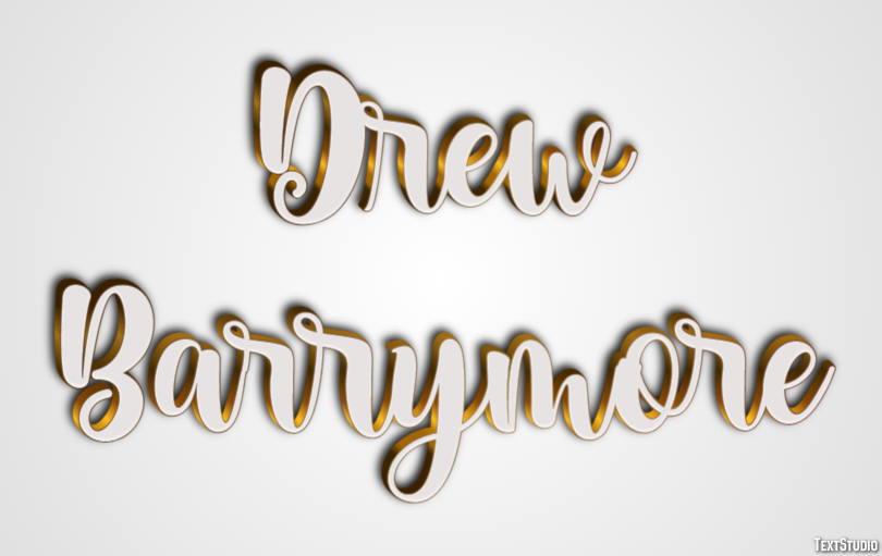 Drew Barrymore Efeito do texto