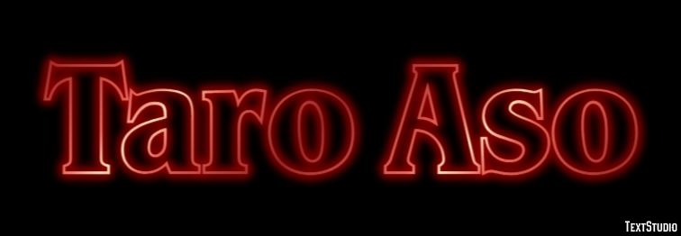 Taro Aso Efeito do texto