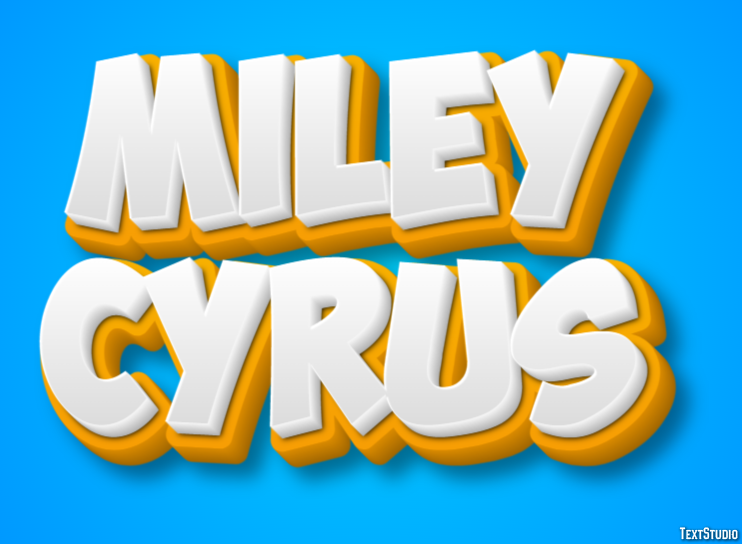 Miley Cyrus Text Effect