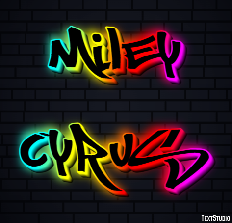 Miley Cyrus Text effect