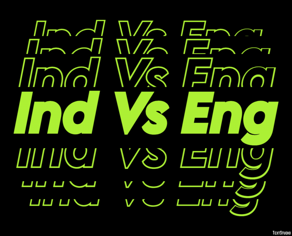 Ind Vs Eng Efeito de texto
