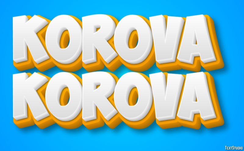 корова korova Текстовый эффект