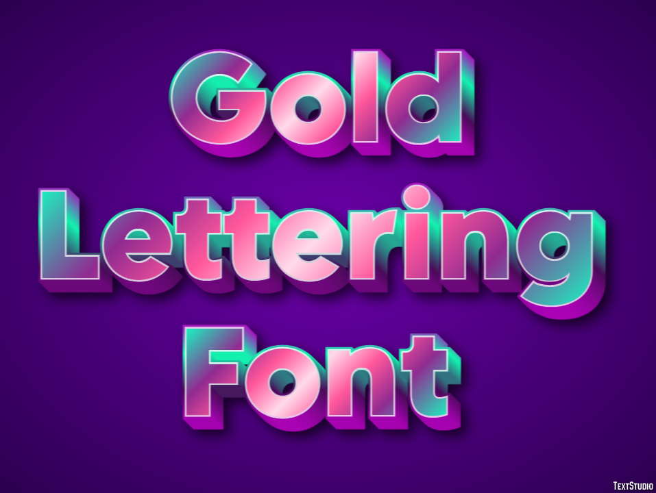 Gold Lettering Font Efekt tekstowy