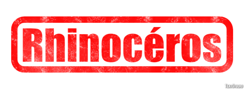 Rhinocéros Effet de texte