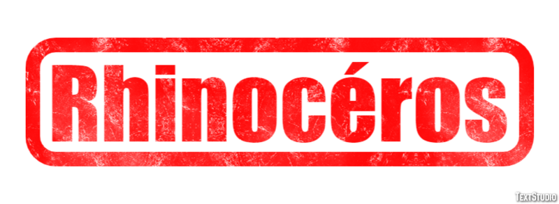 Rhinocéros Effetto testo
