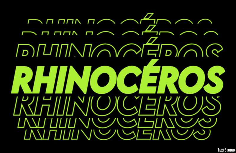 Rhinocéros Effet de texte