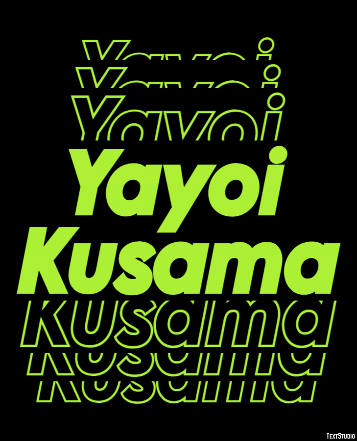 Yayoi Kusama Texteffekt