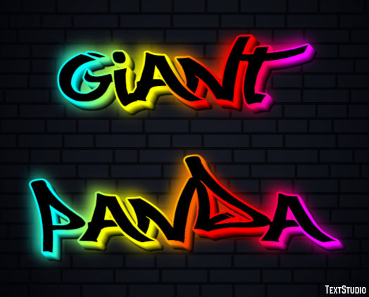 Giant Panda Efecto de Texto