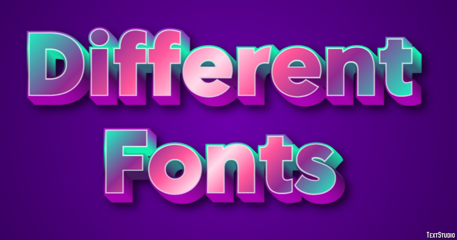 Different Fonts Эффект текста