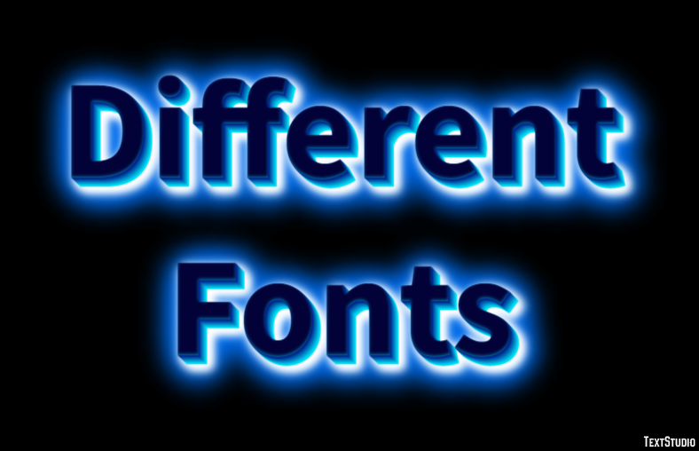 Different Fonts Эффект текста