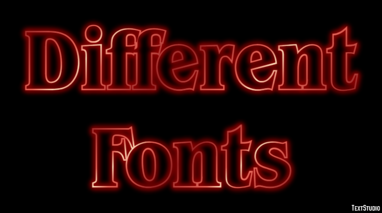Different Fonts Effetto testo