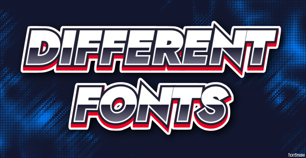 Different Fonts Texteffekt
