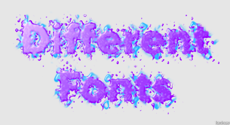Different Fonts Эффект текста