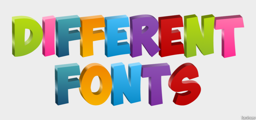 Different Fonts Effetto testo