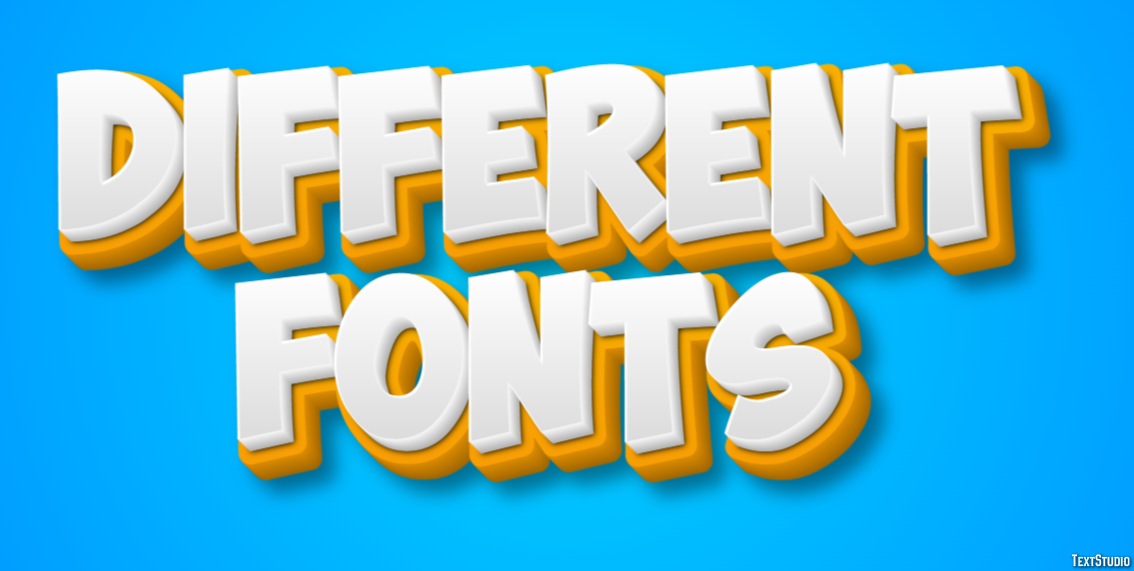 Different Fonts Efekt tekstowy