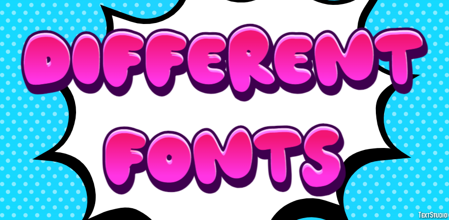 Different Fonts Эффект текста