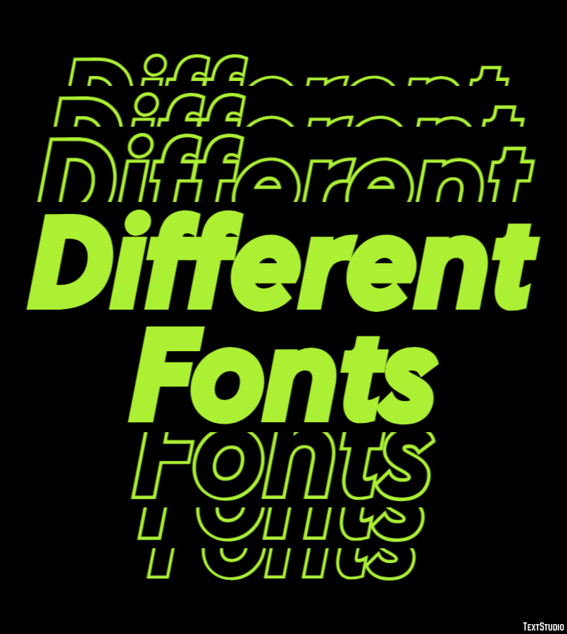 Different Fonts Эффект текста