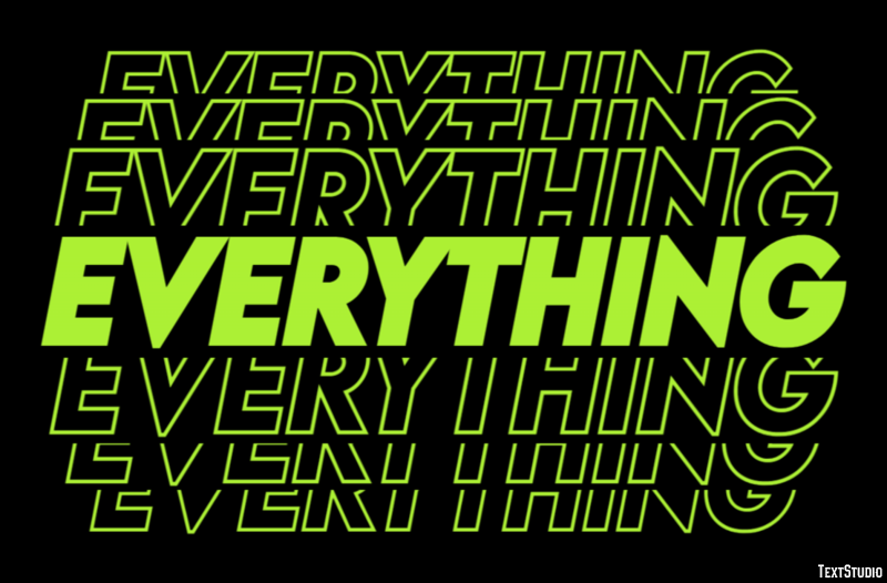 Everything Effetto testo