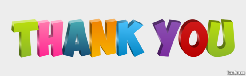 Thank You Эффект текста
