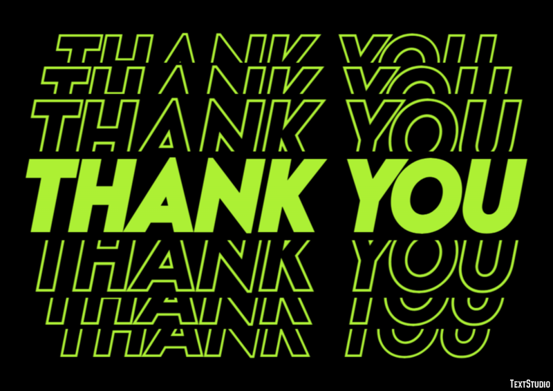 Thank You Эффект текста