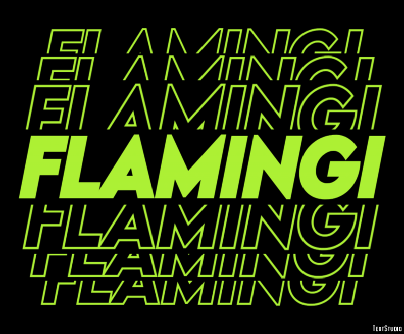 Flamingi Effetto testo