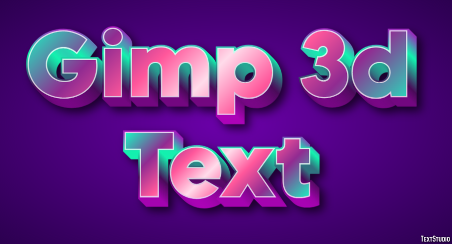 Gimp 3d Text Efecto de Texto