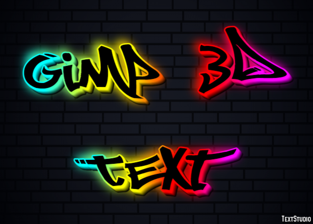 Gimp 3d Text Efecto de Texto