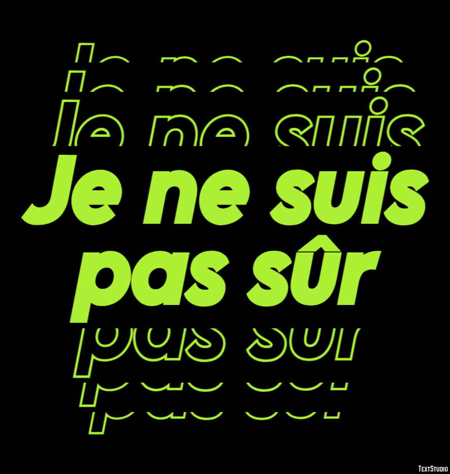 Je ne suis pas sûr Effet de texte
