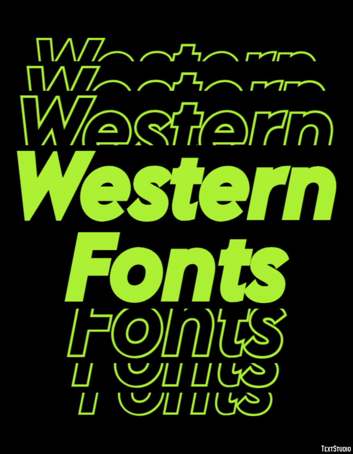 Western Fonts Effetto testo