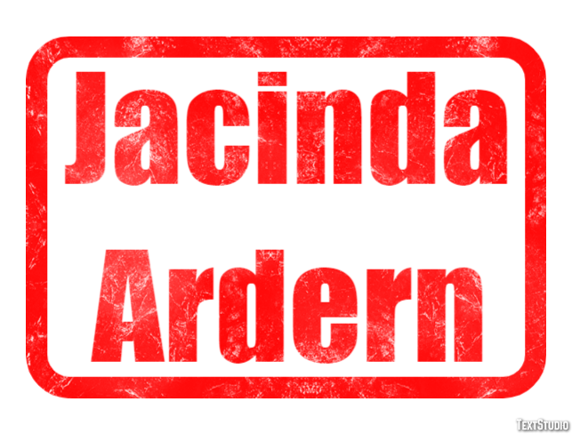 Jacinda Ardern Texteffekt