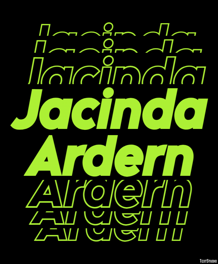 Jacinda Ardern Texteffekt