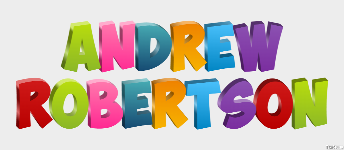 Andrew Robertson Efeito de texto