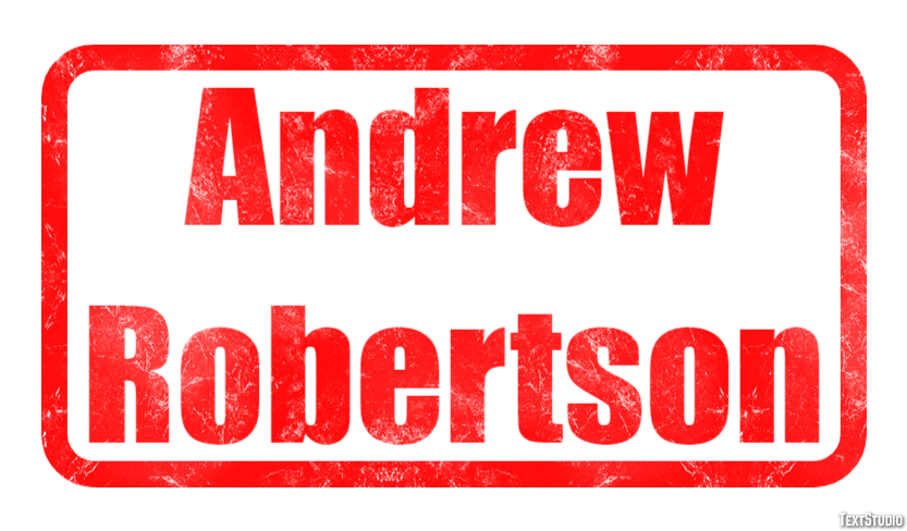 Andrew Robertson Efeito de texto