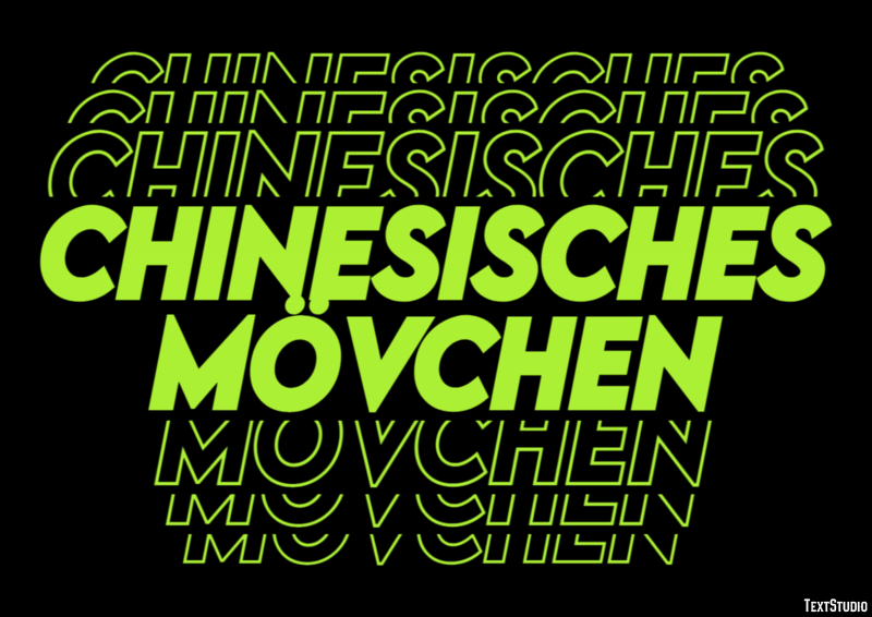 Chinesisches Mövchen Texteffekt