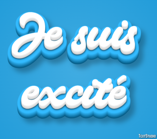 Je suis excité Effet de texte