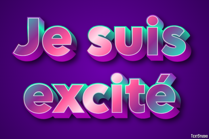 Je suis excité Texteffekt